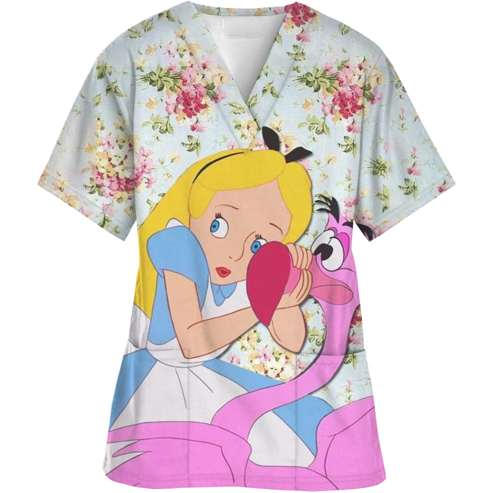 Disney Frozen Princess Print Wholesale Operating Room Uniform Scrubbing Hospital Work Scrubbing Supplies Nurse Dental Work Cloth