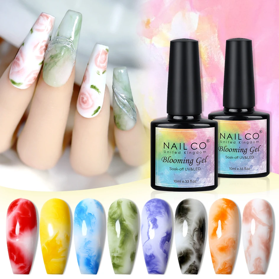 NAILCO 10ml Blooming Gel Smook Effect Blossom Gel Nail Art Transparent Blossom Nail Polish Flower UV Polish Soak Off UV Nail Gel