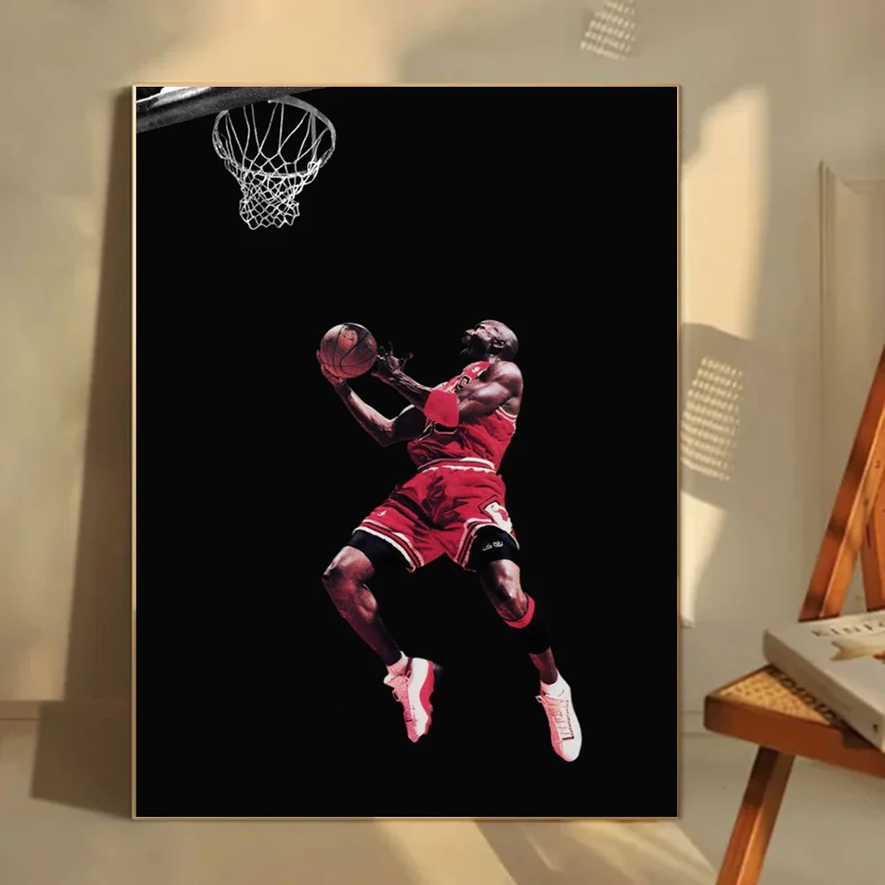 1pc Michael Jordan Poster Self-adhesive Art Waterproof Paper Sticker Coffee House Bar Room Wall Decor view 4