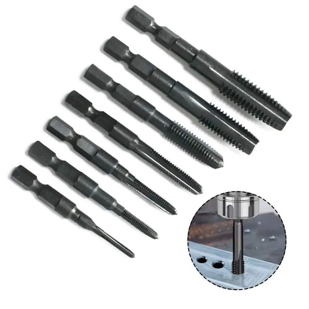 Portable HSS Hex Shank Tap Drill Bit Drill Bit Tool Multi-function Screw Thread Bit M3 M5 M6 M8 M10 M12 Durable Hole Drill Bit