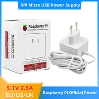 Raspberry Pi-fuente de alimentación de 12,5 W, adaptador de corriente Micro USB de 5,1 V, 2.5A, Cable 18awg para Raspberry Pi 3B + 3B Zero 2 W, enchufe de la UE, EE. UU., Reino Unido