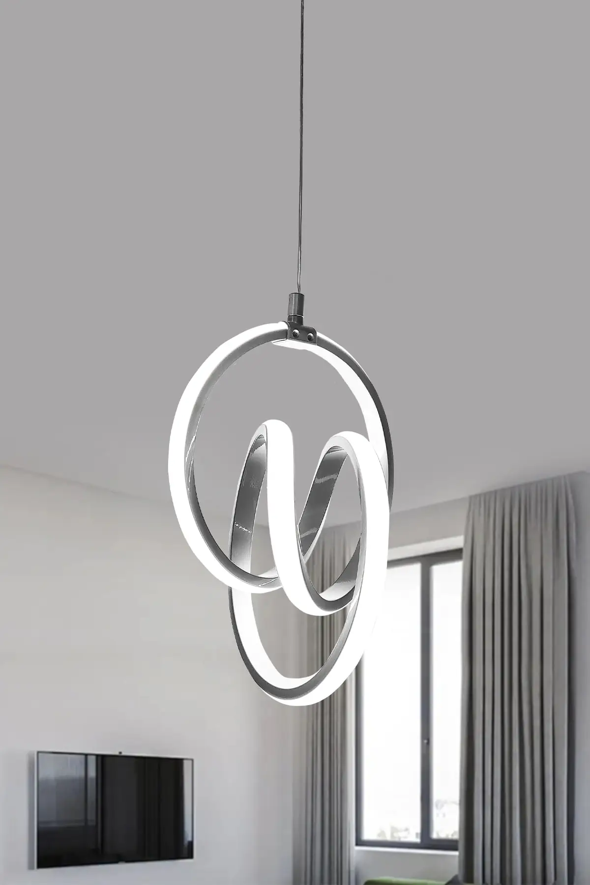 

DOLBOVI Modern pendant silver case white light Led chandelier 1 year warranty Led chandelier