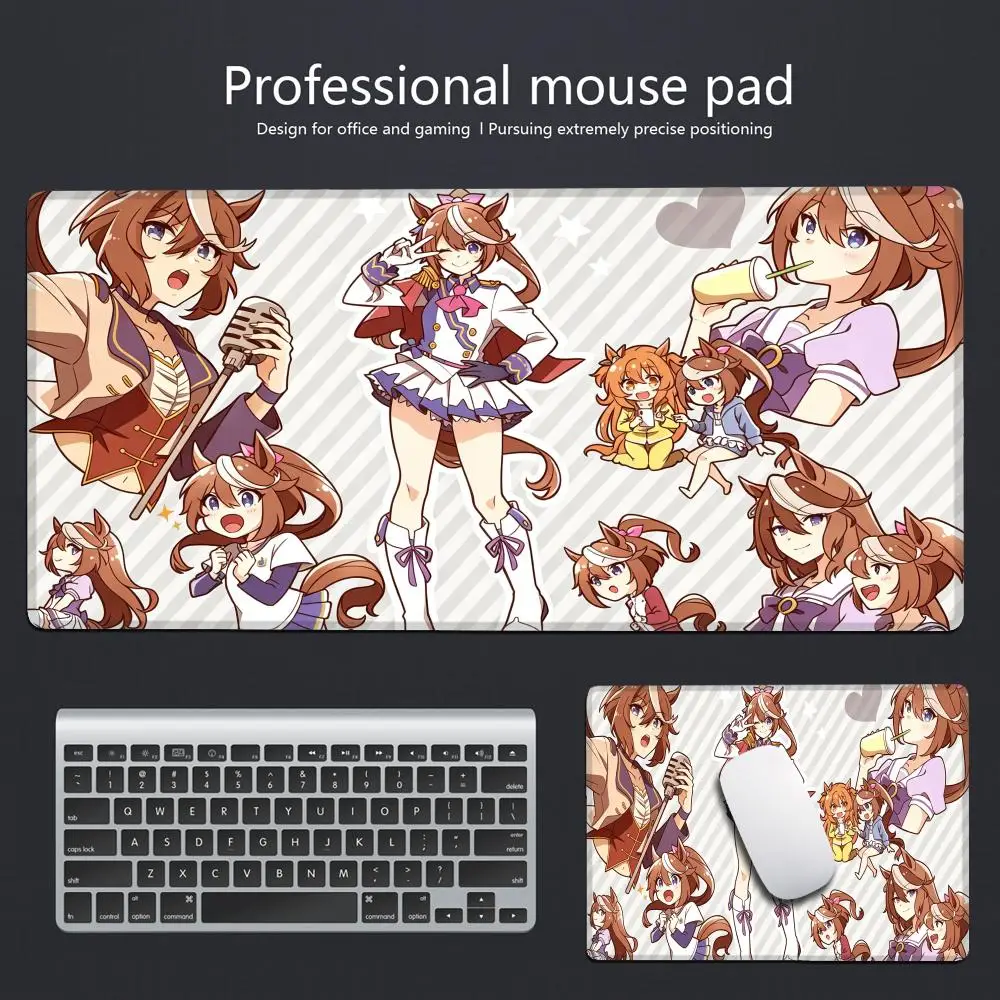 Anime U-Umamusume Pretty Derby Game Mouse Mat Tokai Teio Desk Mat 900x400mm Gaming Accessories XXL Kawaii HYBXAXC Keyboard Pad