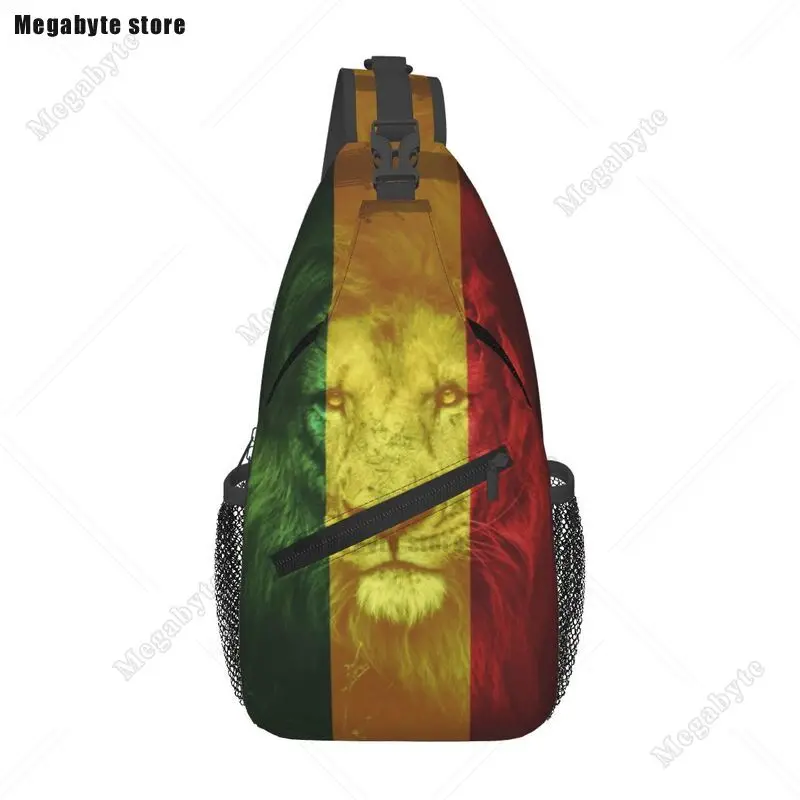 

Rasta Lion Jamaica Flag Sling Bag Men Fashion Jamaican Reggae Shoulder Crossbody Chest Backpack Traveling Daypack