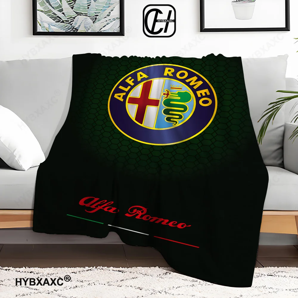 3D printing A-alfa Romeo Logo flannel Soft Blanket Comfortable Warm All Seasons for Sofa Bed Bedroom Office Travel