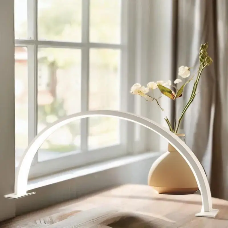 Schoonheidssalon U-vormige led-bureaulamp Semi-maandelijkse verlichtingsarmatuur Oogbescherming Driekleur dimmen Schoonheid Nagelsupplementlicht