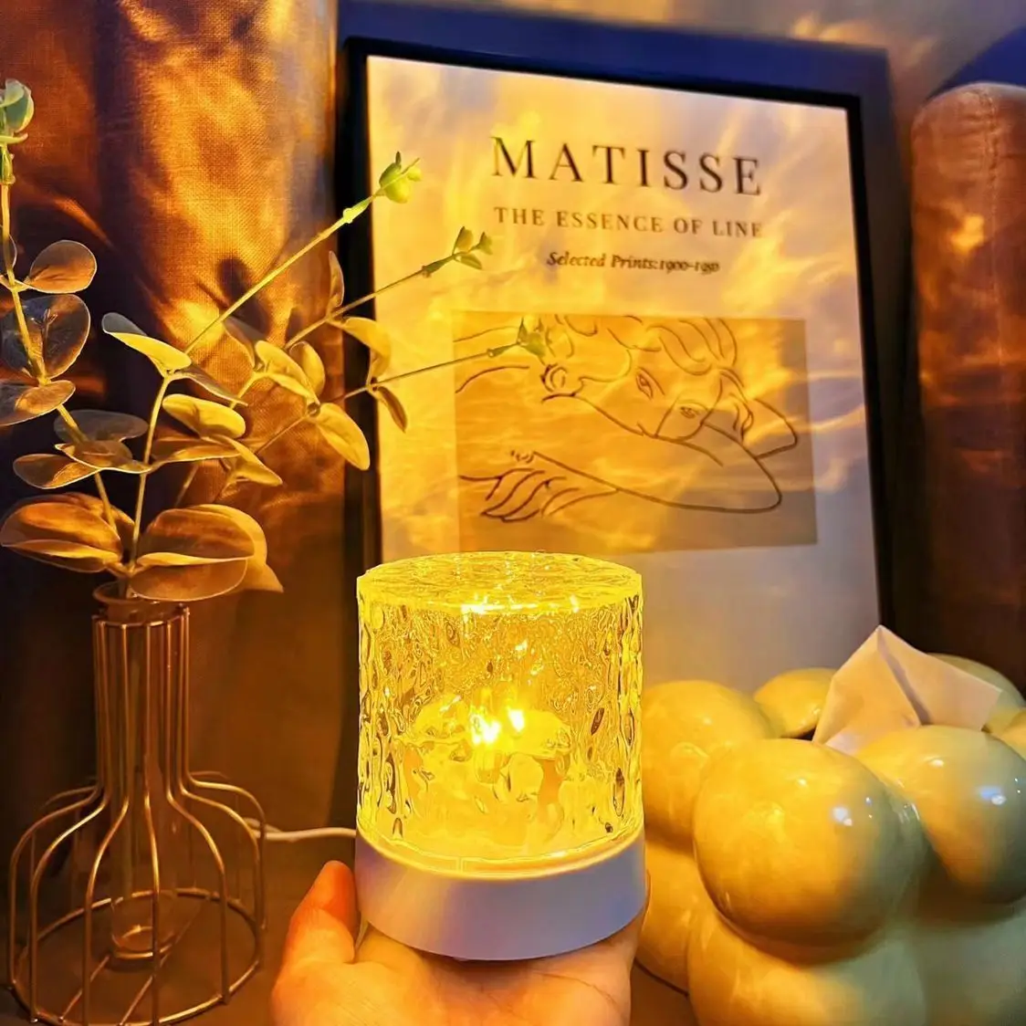 夢のような水波紋の光と影のランプ、ライブ配信の背景、ダイナミックな雰囲気ランプ、寝室のベッドサイド、小さなナイトライト