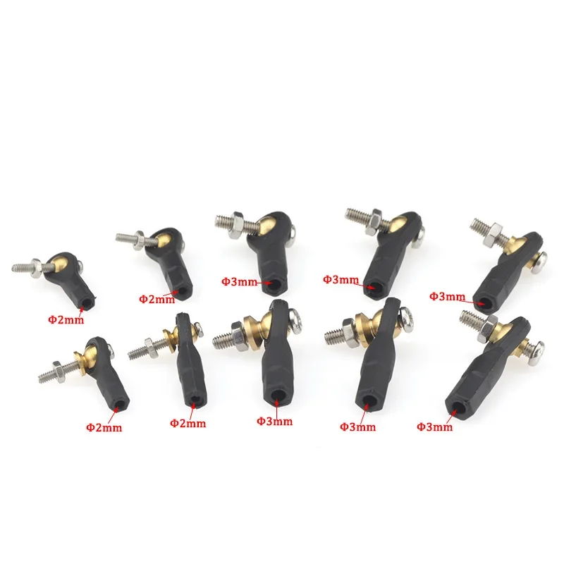 10pcs Plastic M2/M3 Rod End (Ball End / Ball Joint) with Screw for RC Boat/ Airplane/ Truck /Buggy Crawler /RC Cars for Adults