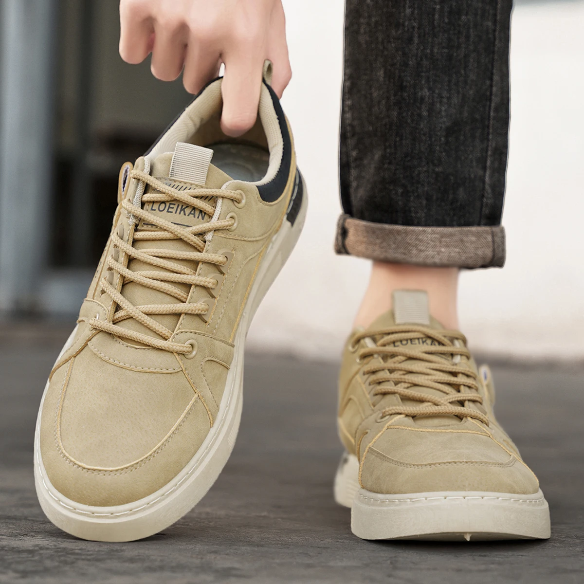 Men Casual Shoe Suede Shoes Anti Slip Walking  Fashionable Sports Shoe Daily Comfortable Multifunctional Denim Shoes Size 47 48