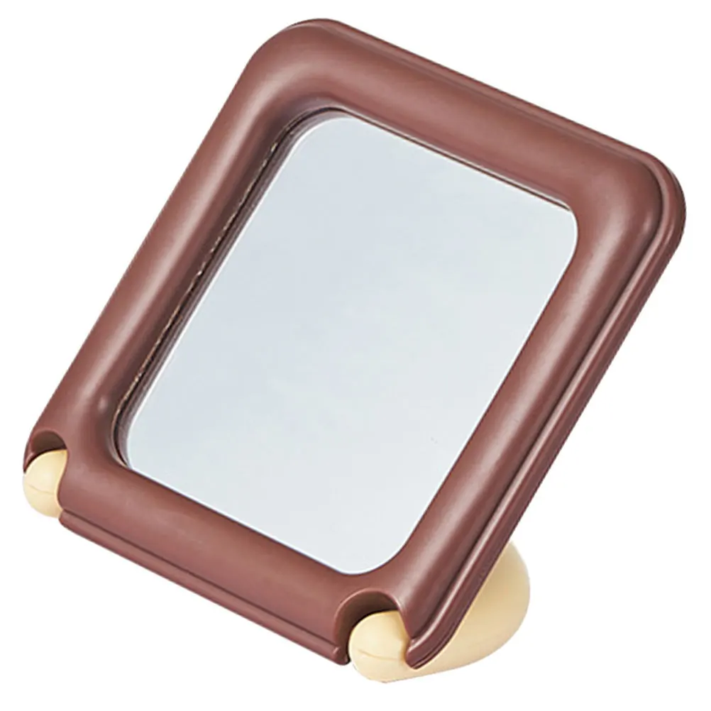 

Adjustable Stand Makeup Mirror Chocolate Shaped Desktop Table Vanity Mirror Clear Magnification Foldable Portable