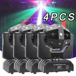 4PCS LED 3in1 Effect 16x3w RGBW Laser Strobe Laser DMX Christmas Holiday Disco Dj Beam Projector Gobo Moving Head Stage Lighting