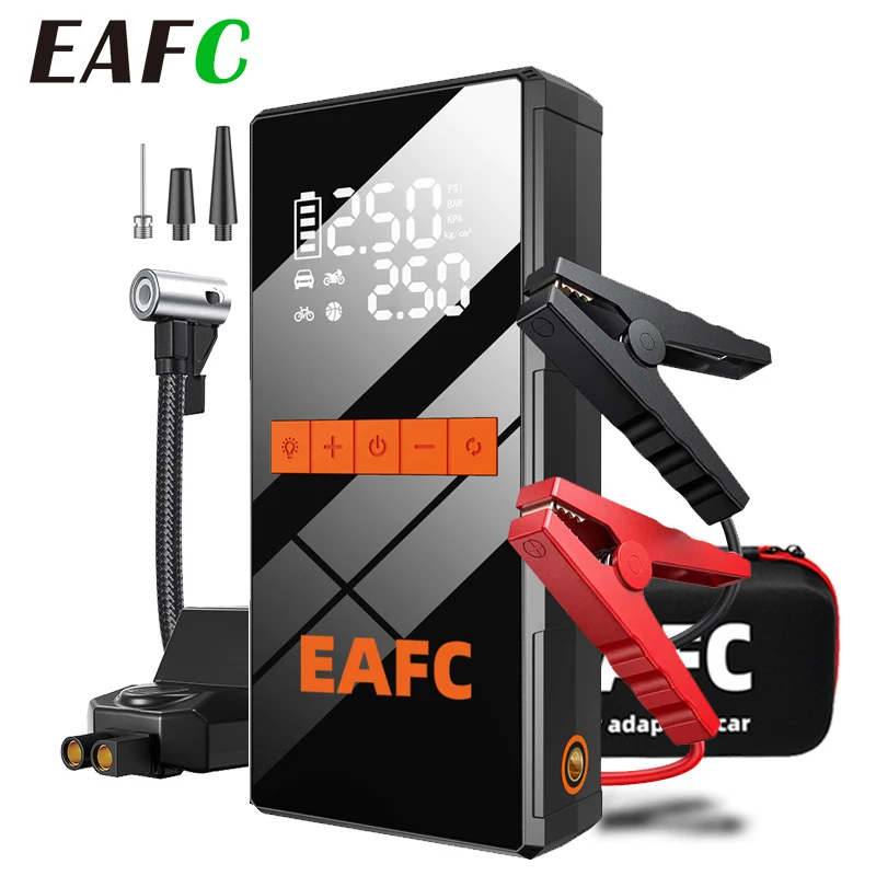 EAFC Pompe à air 150 PSI, Démarreur de batterie de voiture d'urgence 5000A, Power Bank, Dispositif de démarrage portable, Démarreur de voiture