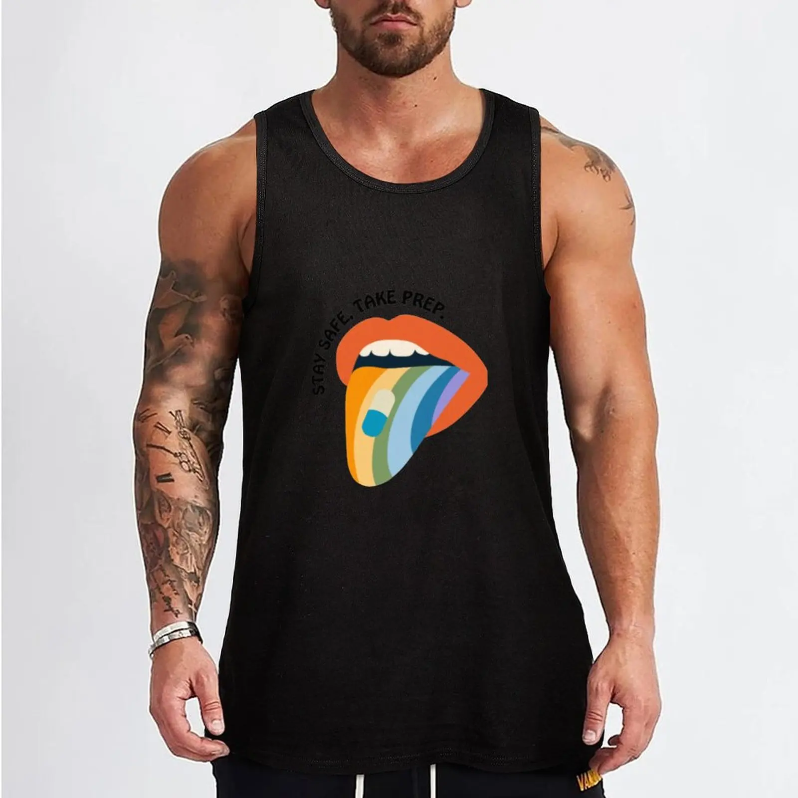 Stay Safe, Take Prep Tank Top man sexy?costume men gym clothing Vest male