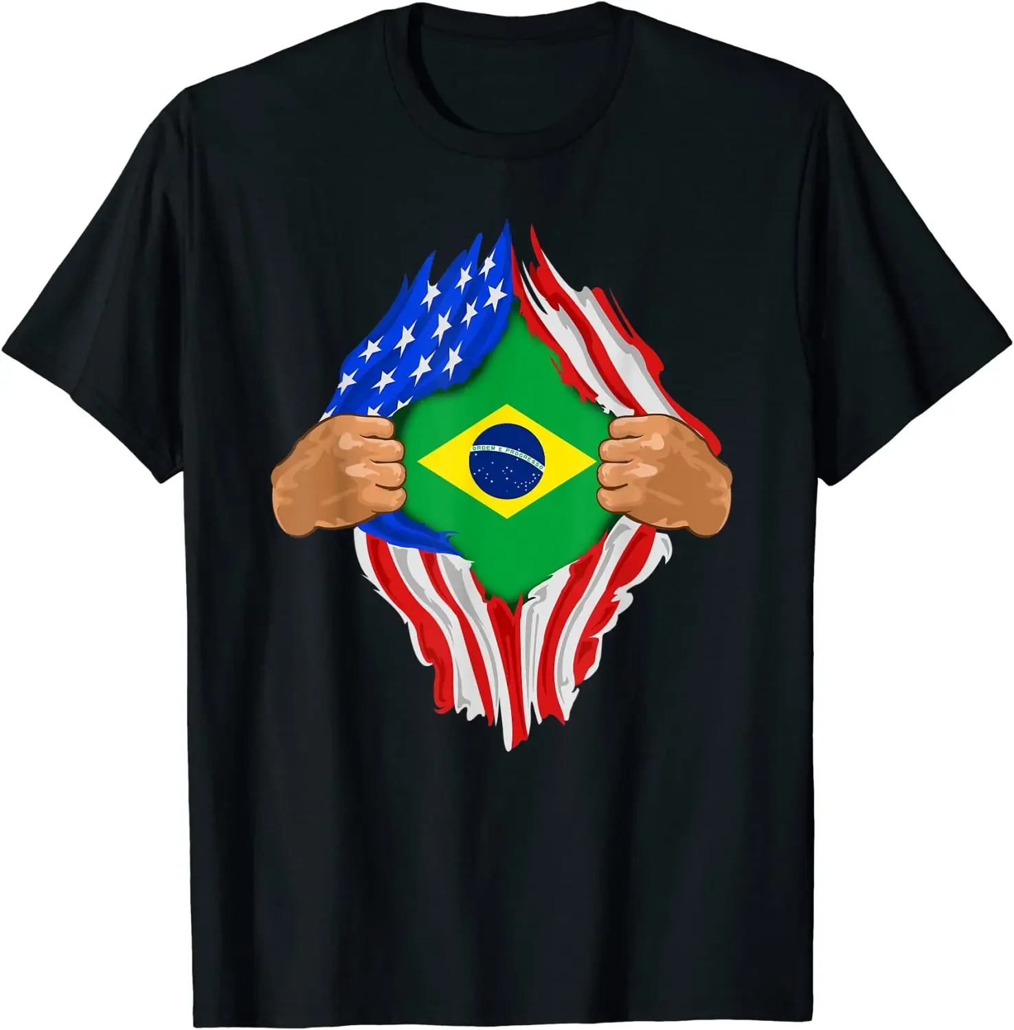 

Brazil Flag Brazilian Blood Inside Me Men T-Shirt Short Sleeve Casual 100% Cotton O-Neck Summer Men Clothing
