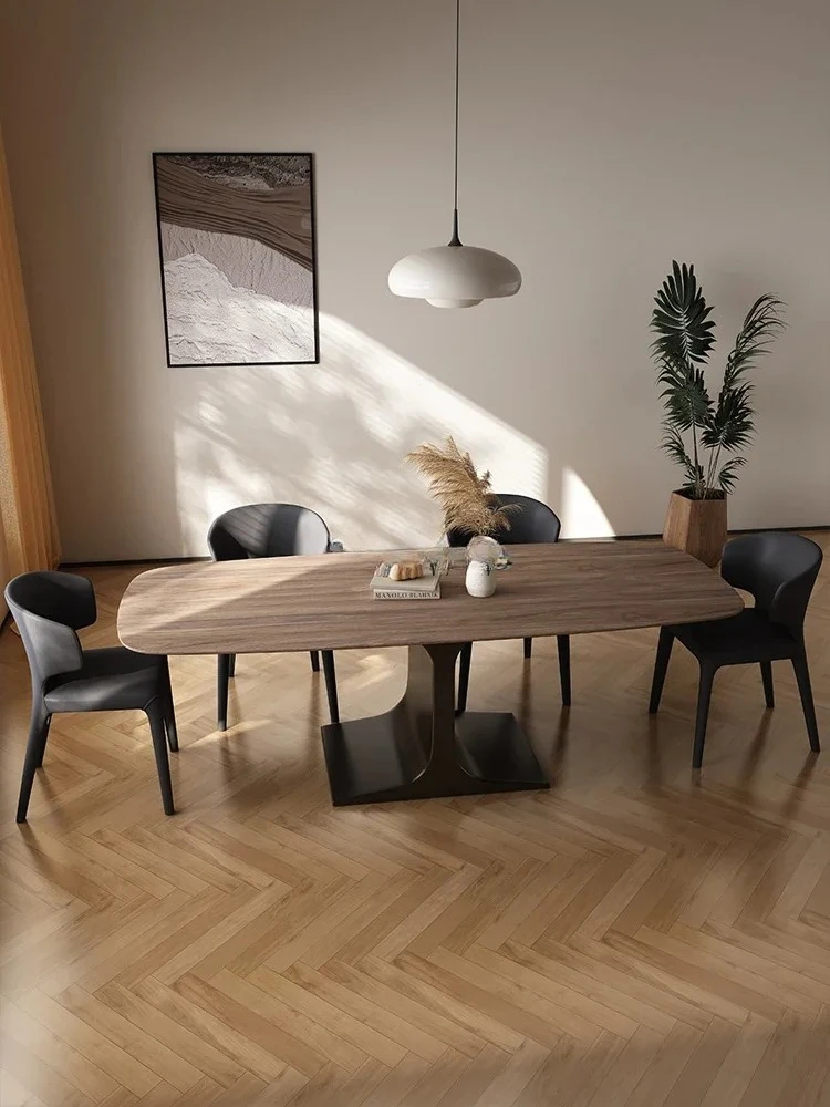 North American black walnut dining table Nordic retro style creative solid wood rectangular desk workbench