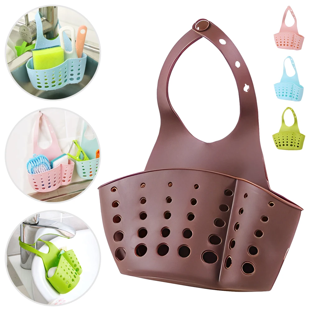 Hause Lagerung Ablauf Korb Küche Waschbecken Halter Einstellbare Seife Schwamm Shlf Hängen Ablauf Korb Tasche Küche Zubehör