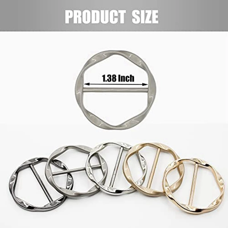 10PCS Scarf Ring Clip Tie Ring Clips For Women Fashion T-Shirt Twist Knot Clip Buckle Circle Clothing Ring Wrap Holder