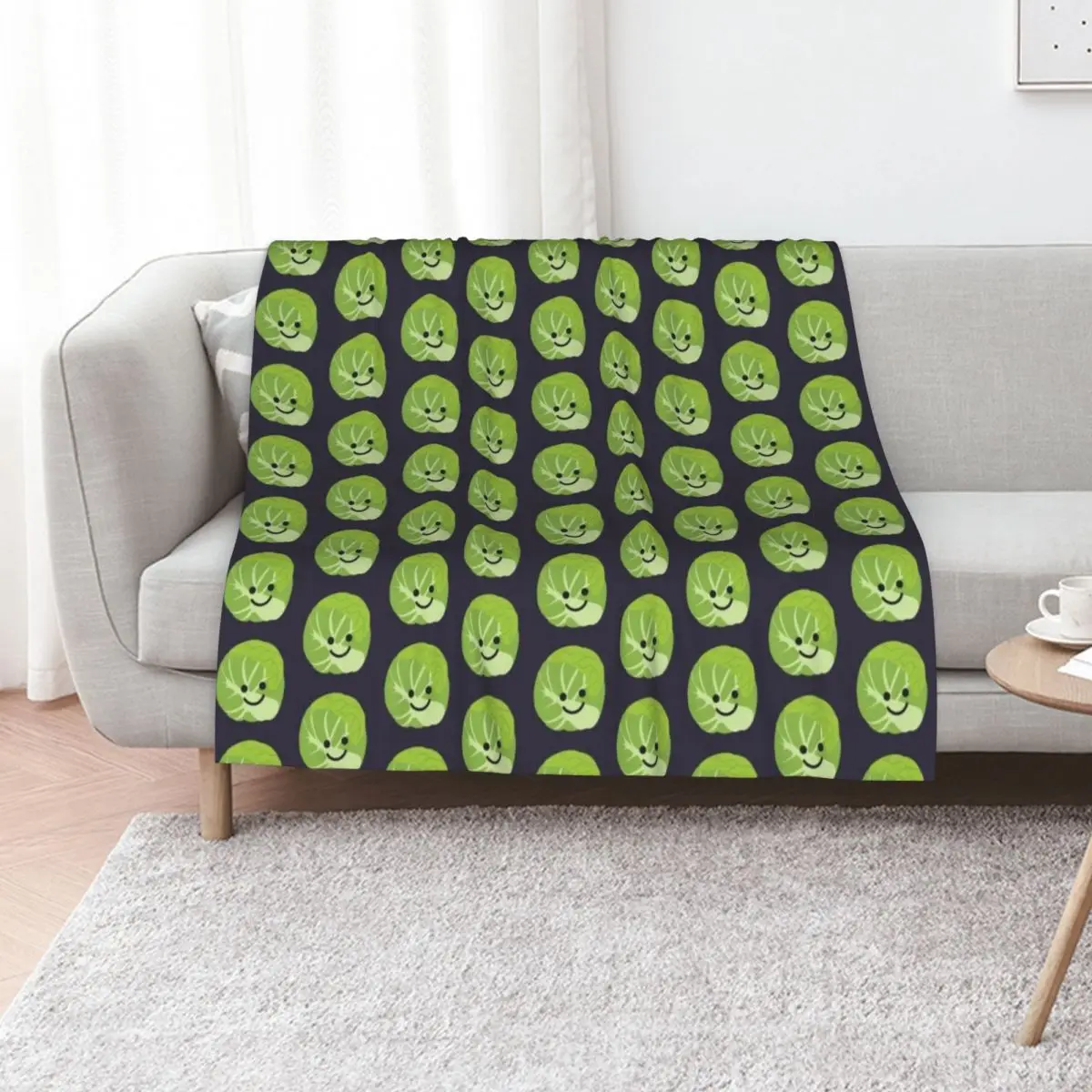 

A Happy Brussels Sprout Throw Blanket Comforter blankets and throws Hairy for winter Blankets