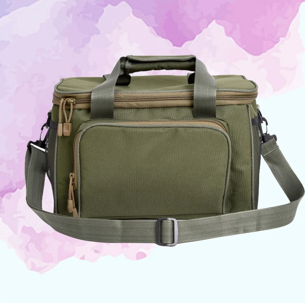 

Multifunctional Fishing Tackle Bag Waterproof Oxford Cloth Army Green Chest Shoulder Pack Fishing Accessory Backpack 37x25x25cm