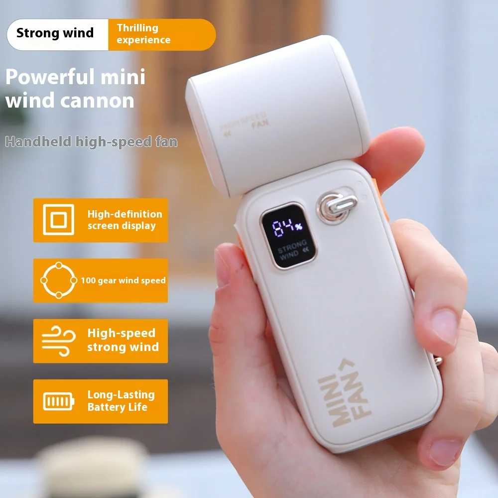 

Мощный мини-вентилятор с 100-ступенчатой скоростью ветра и высокоскоростным сильным ветром | Долговечный срок службы батареи и HD-экран