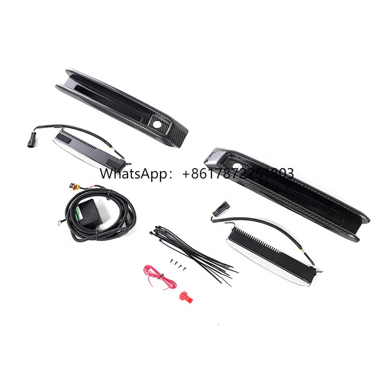 

G Class W464 G63 Car Front Bumper Grille Trim Parts Dry Carbon Fiber Fog Lamp Frame with Lights New Condition