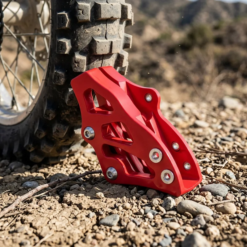 Red Anodized CNC Chain Guide Guard, Direct Mount Chain Guide Tow for Honda CRF250R 450R CRF250X 450X, Off-Road Motorcycle