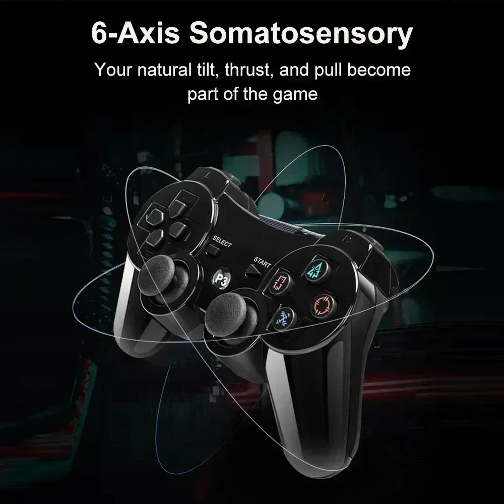 لوحة ألعاب لاسلكية PS3 | وظيفة الاهتزاز | وحدة تحكم بلوتوث |   مادة ABS لحماية البيئة |   تصميم زر ندفة الثلج
