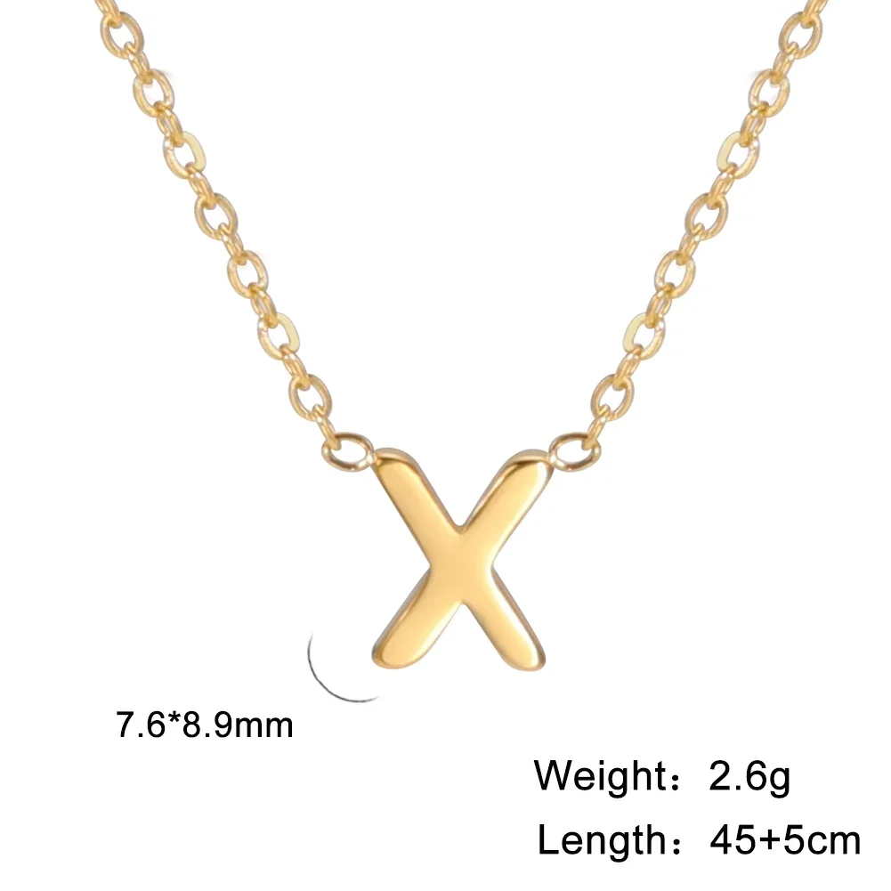 Cazador Alphabet Initial A-Z Letter Necklace for Women Stainless Steel Minimalist Jewelry Choker Chain Birthday Anniversary Gift view 6