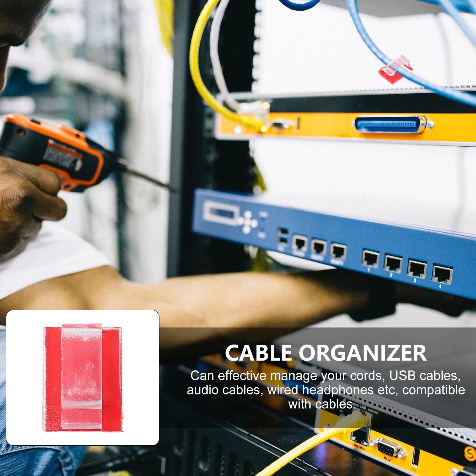 

100Pcs Cable Organizer Clips Adhesive Back Design for Efficient Desktop Wire Management Compatible with USB Headphone Audio