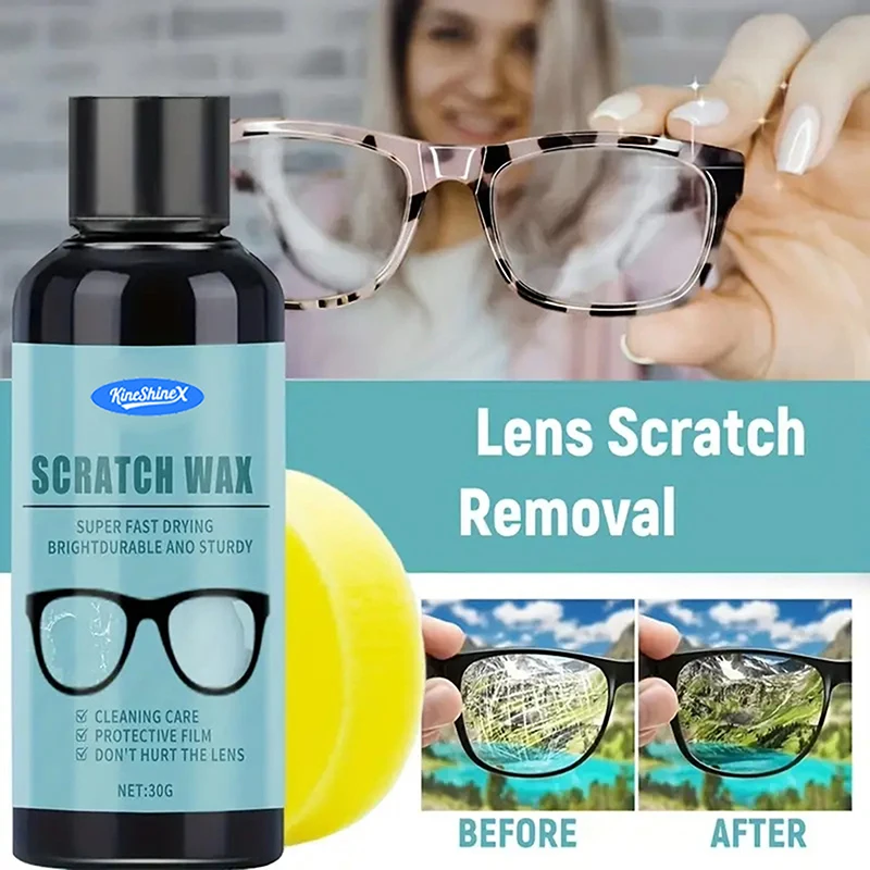 Eyeglass Scratch Repair Cream With Sponge Lens And Frame Scratch Polish Lens Scratch Polishing Buffing For All Eyeglasses