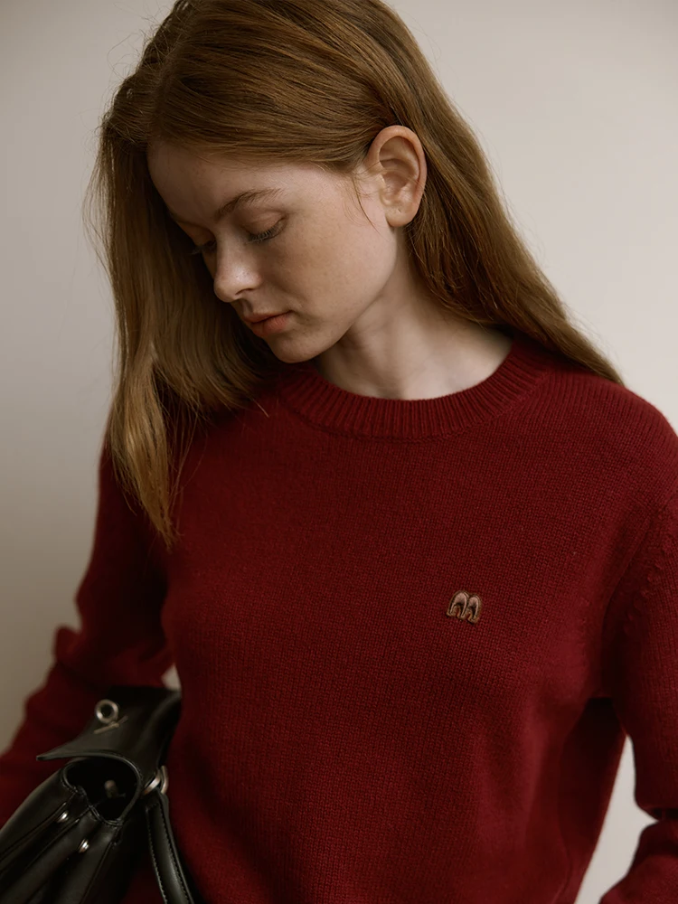 

Slimming Effect 00% Merino Wool round Ne Sweater Fre M Oi Versatile All Year round Knitted Long Sve Loose Fit Autumn ...