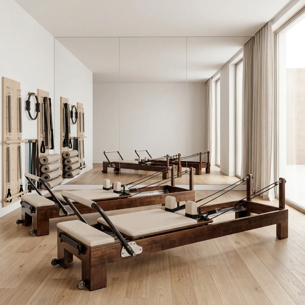 Commercial Walnut Pilates Reformer Machine for Studio Use Professional Pilates Equipment Custom Logo OEM Factory