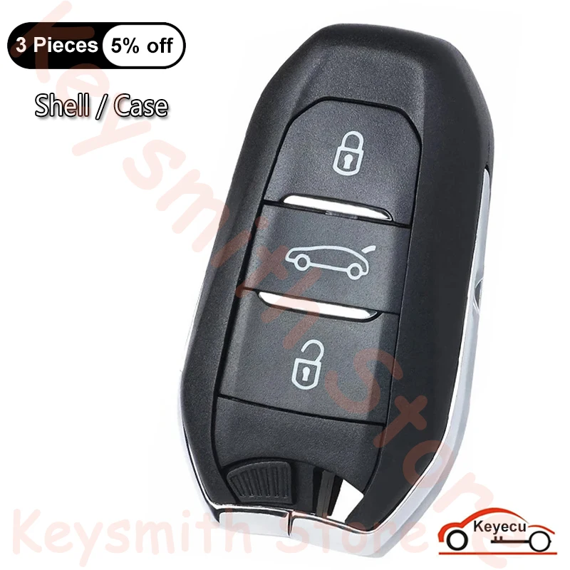 KEYECU 3 Buttons Case for Peugeot 308 3008 4008 5008 508 for Citroen Picasso C4 DS4 DS5ls DS6 DS7 Auto Smart Remote Key Shell