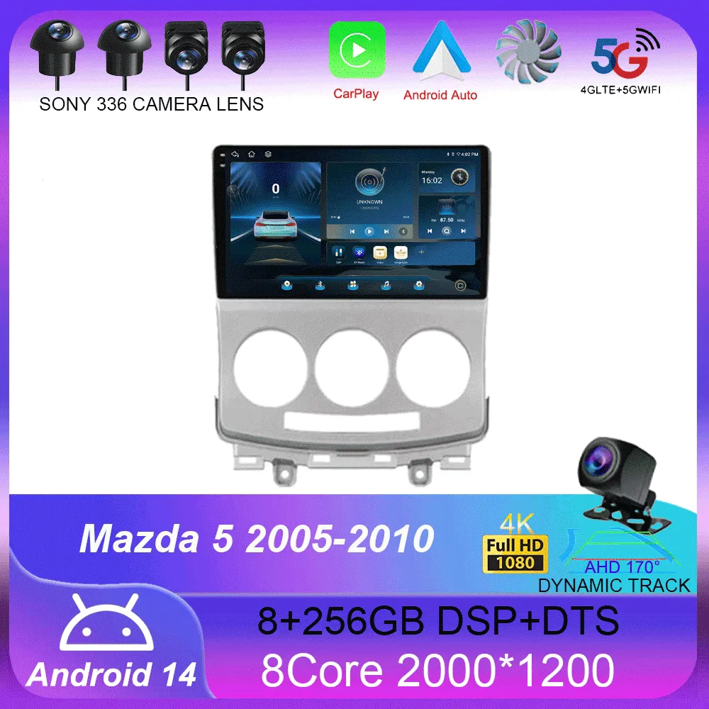 

Android 15 Carplay Auto Car Radio For Mazda 5 2005-2010 Multimedia Video Player GPS Navigation Head Unit Audio 2 Din Stereo 2din