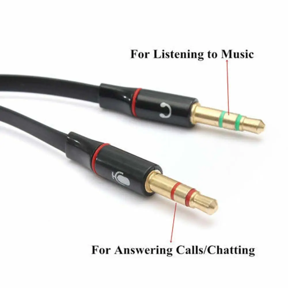 Złącze przewodowe Mikrofon Słuchawki Rozdzielacz Y Kabel audio Adapter 3,5 mm