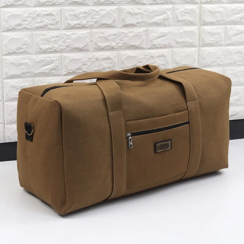 Canvas handbag Large capacity wear-resistant luggage bag One shoulder oblique span travel bag Working business travel Outdoor