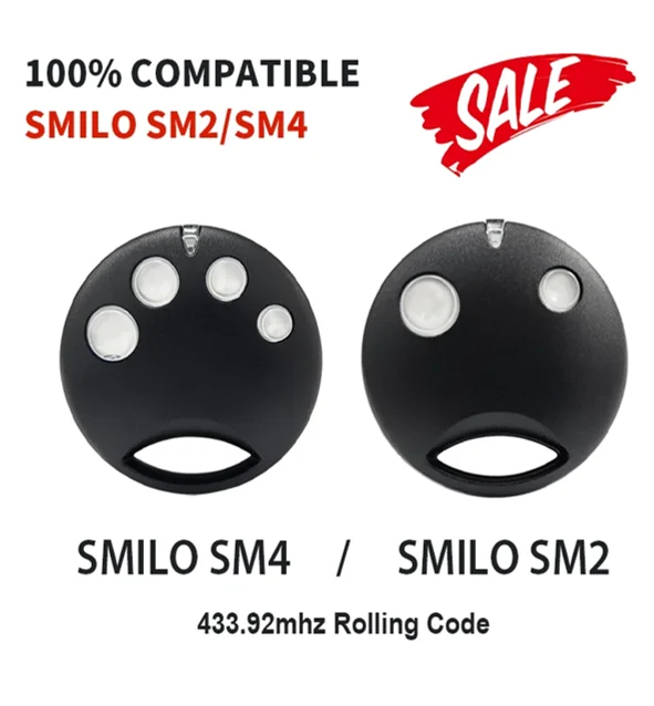 Clone SMILO SM2 SMILO SM4 Remote Control for Italy Garage Gate Door Command 433.92mhz Rolling Code Gate Opener Key Transmitter