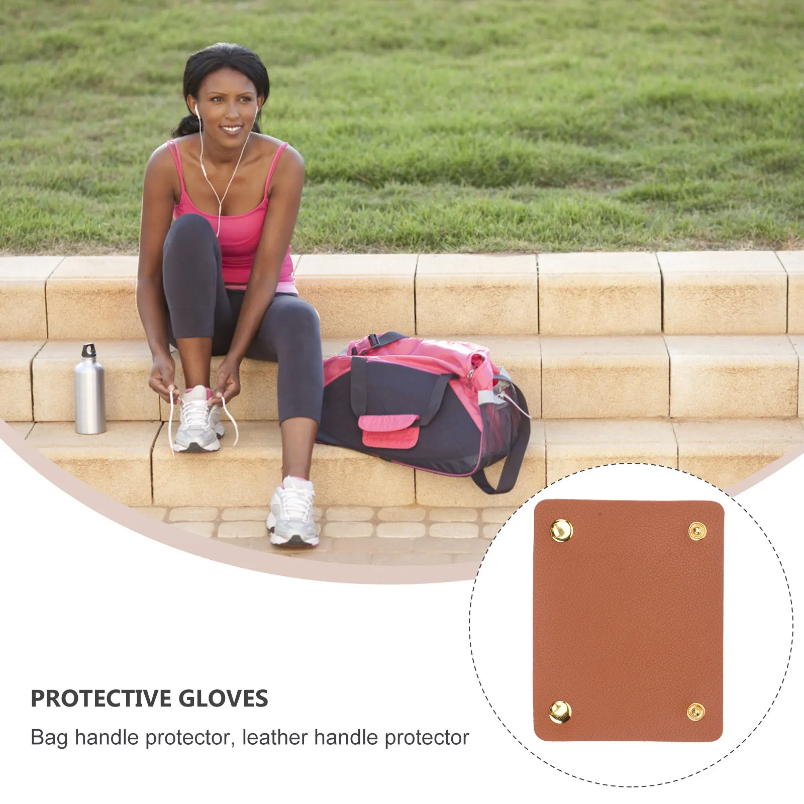 2 pcs Bag Handle Protector Luggage Hand Cover Grocery Carrier Brown Durable Safe Long Use Portable Lightweight