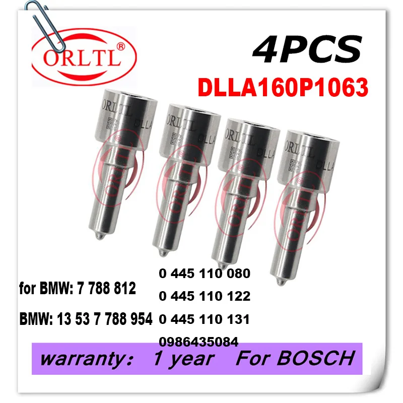 

DLLA160P1063 0 433 171 690 For BMW 0445110080 0445110122 0445110131 4pcs New Injector Nozzle