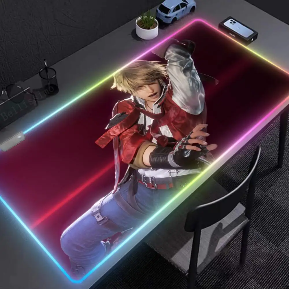 xxl 90x40cm Tekken 8 Mouse Pad RGB Non-Slip Durable Desktop Holiday gifts Cool Rubber Valorant Hentai Edge locking Luminescence