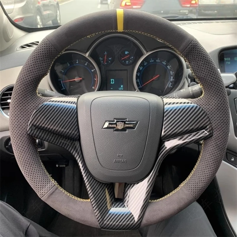 

Hand-stitched suede non-slip car Steering Wheel Cover For Chevrolet Cruze Hatchback Sedan 2009-2014 Aveo 2011 Auto Parts