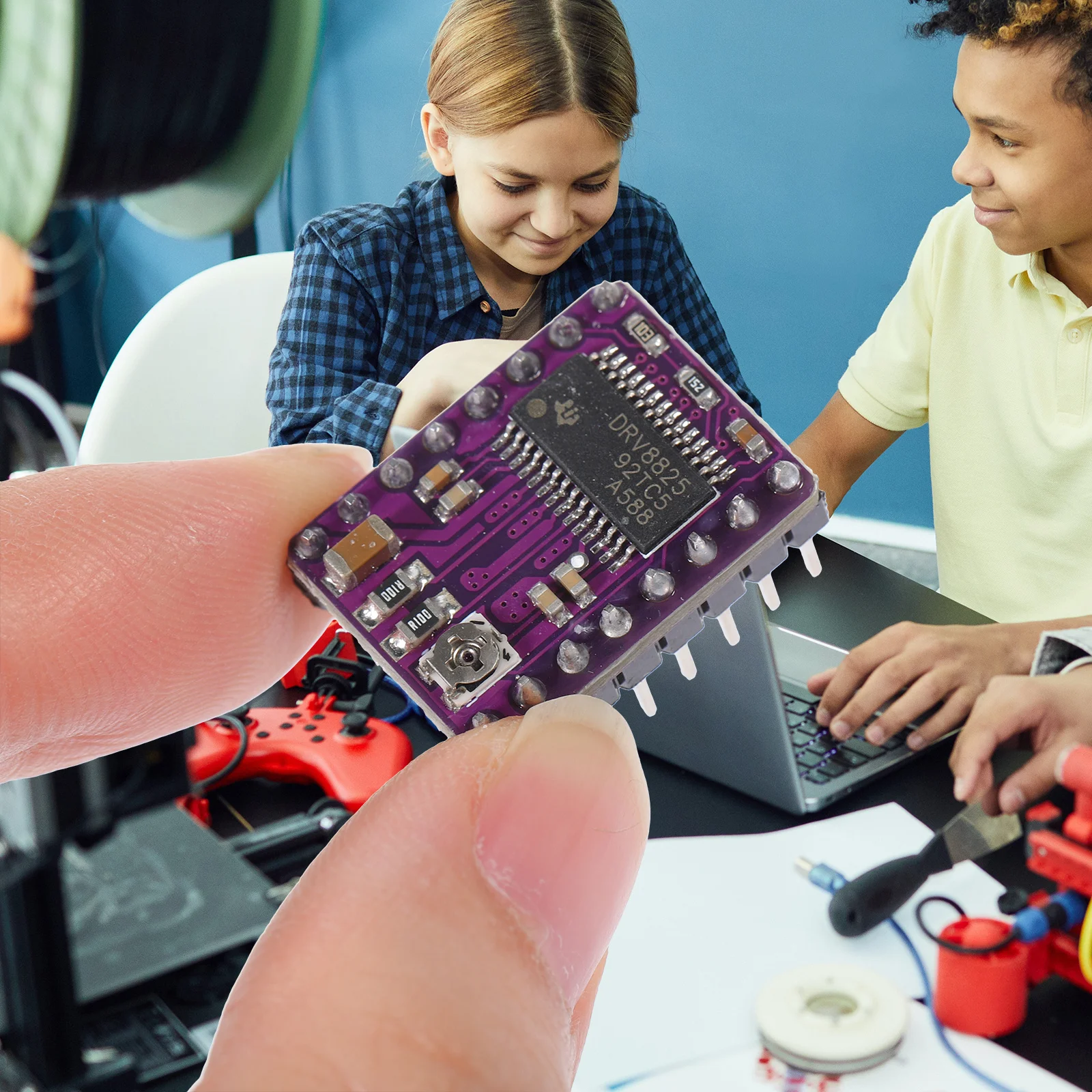 محرك متدرج نموذج مشغل بالوعة الحرارة أجزاء طابعة ثلاثية الأبعاد رقاقة عالية الأداء التحكم الدقيق استقرار التبريد A4988 Ramp1.4 #4