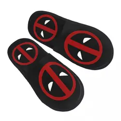 Custom Superhero Memory Foam Slippers Women Cozy Warm Deadpool Sympol House Slippers