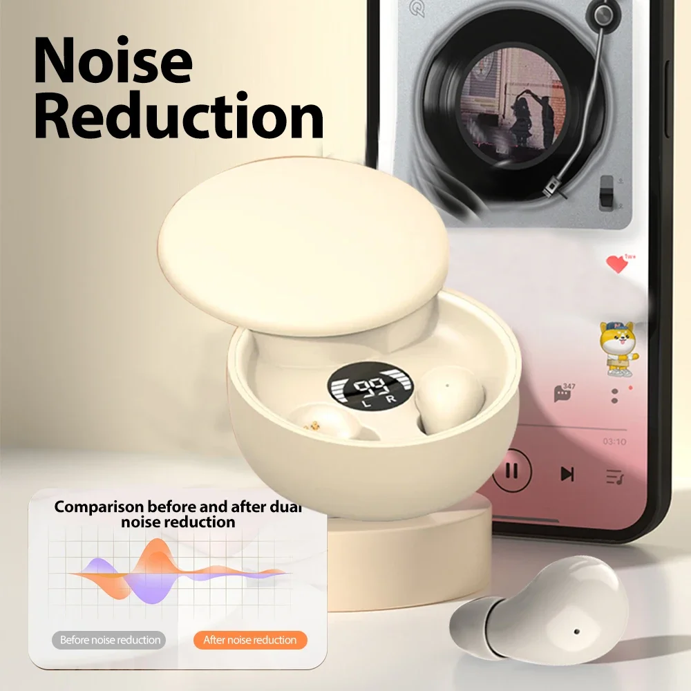 سماعات نوم صغيرة بلوتوث 5.4 سماعات لاسلكية غير مرئية سماعات أذن HIFI صوت ستيريو للحد من الضوضاء سماعات مقاومة للماء Mini Sleep Headphones Bluetooth 5.4 Earphones Wireless Invisible Earbuds