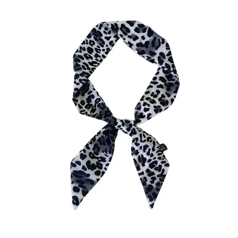 Stylish Leopard Pattern Thin Silk Neck Scarf Fashionable Neckerchief Lightweight 49MB