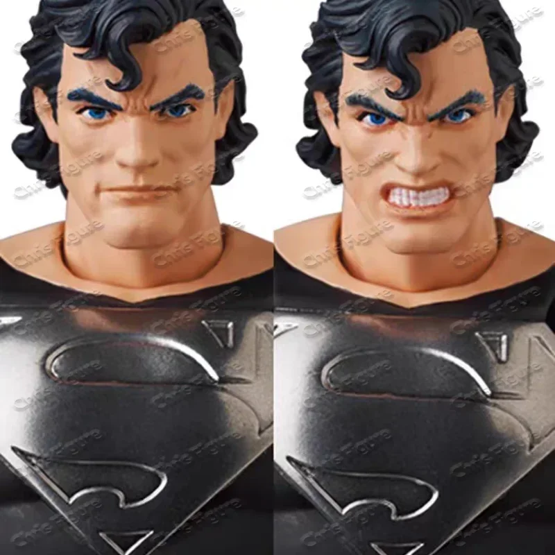[Envío Rápido] Figura de Acción Medicom Toy Mafex 150 Superman Negro Edición Cabello Largo, Superman Regresa, Superman Muerto, Modelo de Juguete