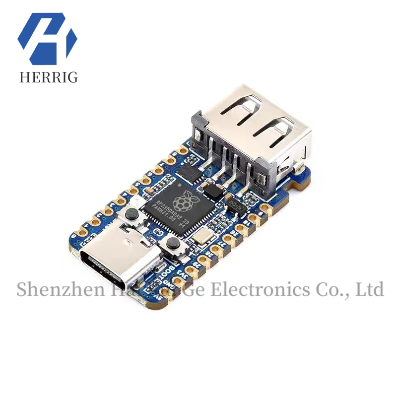 MicroSnow Raspberry Pi RP2350 Mini Placa de Desenvolvimento Dual-Core Processador de Arquitetura Dupla Interface USB Tipo A
