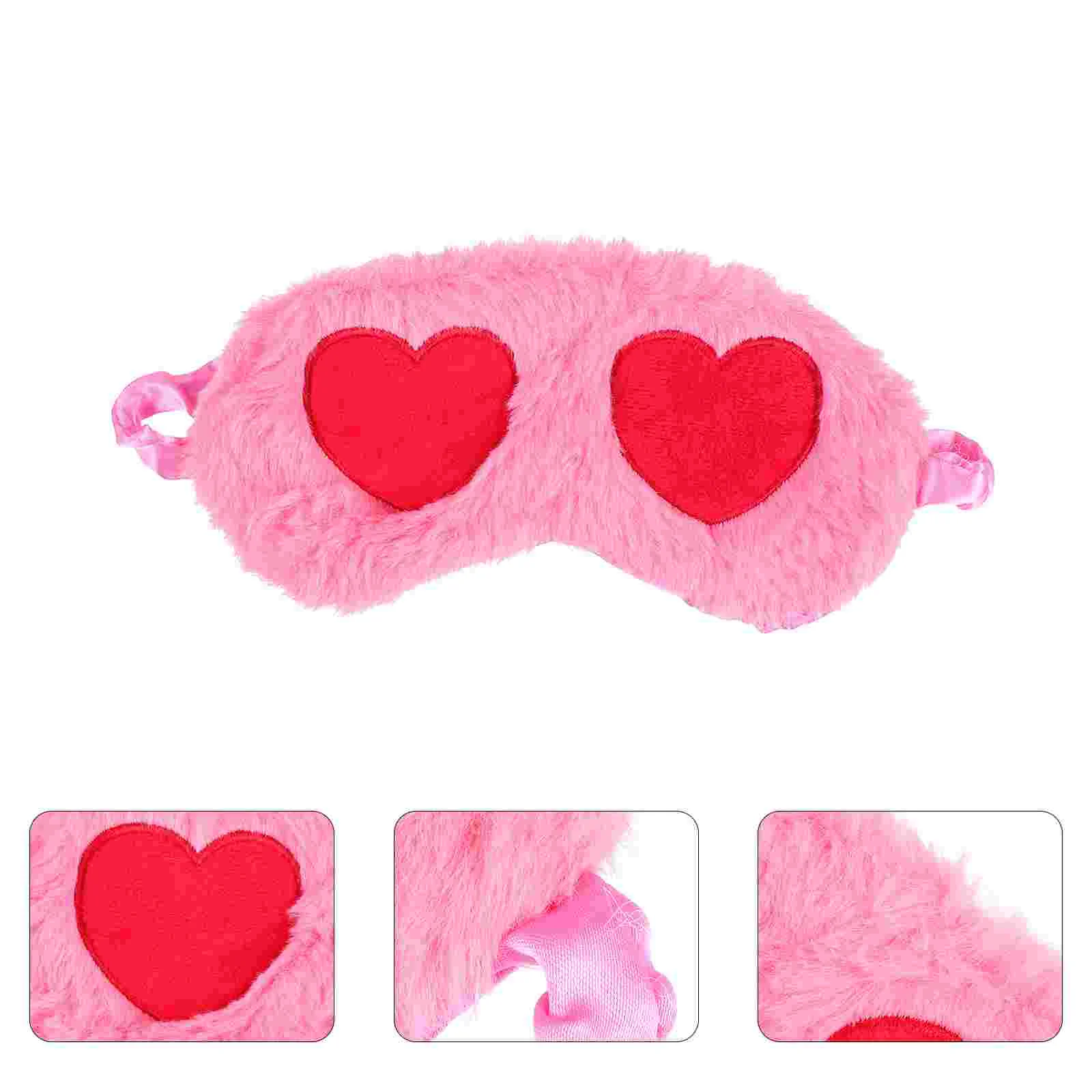 Blackout Sleep Mask Sleeping Eye Cover Patch Blindfold Plush Heart Nap Shade Shaped Sunglasses