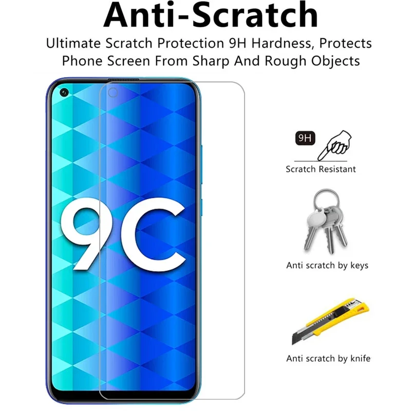 case for huawei honor 9c cover screen protector tempered glass on honor9c 9 c c9 protective phone coque bag 360 honer onor honr image 3