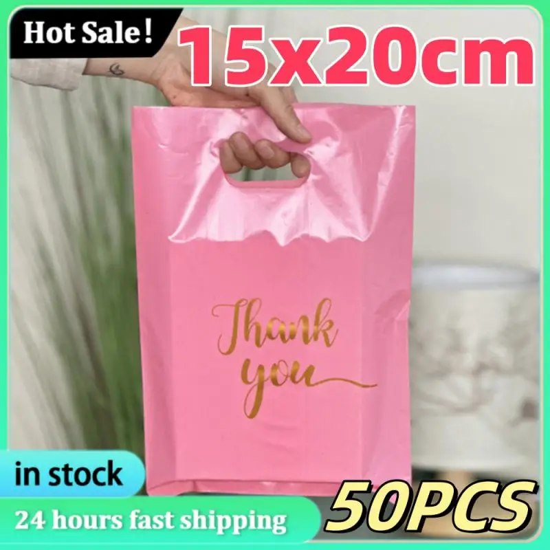 50PCS Thank You Gift Bag Plastic Wedding Birthday Party Treat Bags Shopping Candy Cookie Bolsa De Agradecimiento Christmas Party